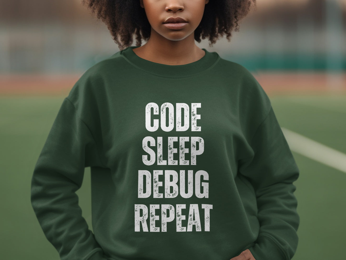 Code Sleep Debug Repeat Graphic Sweatshirt