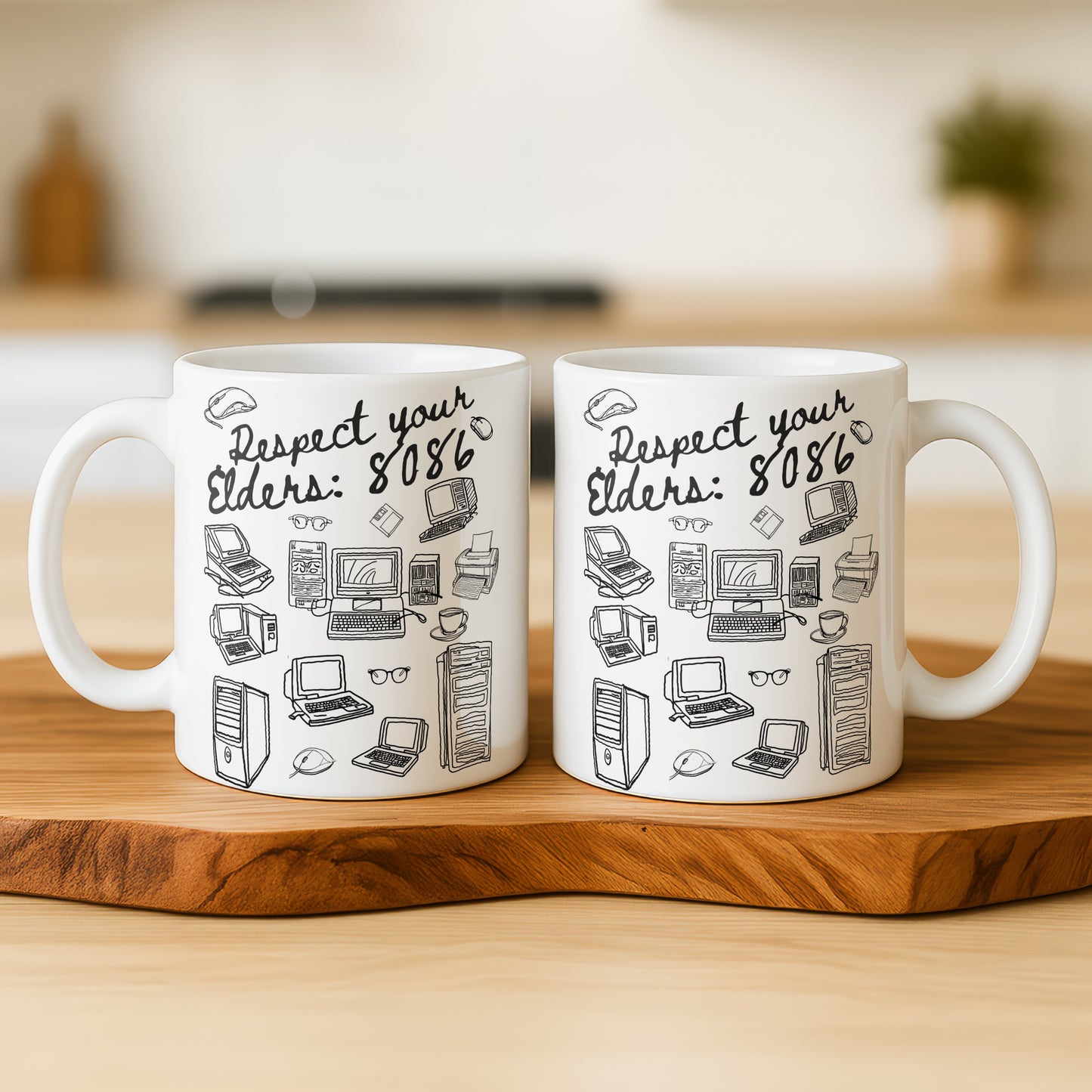 Respect Your Elders 8086 Computer Graphic Mug
