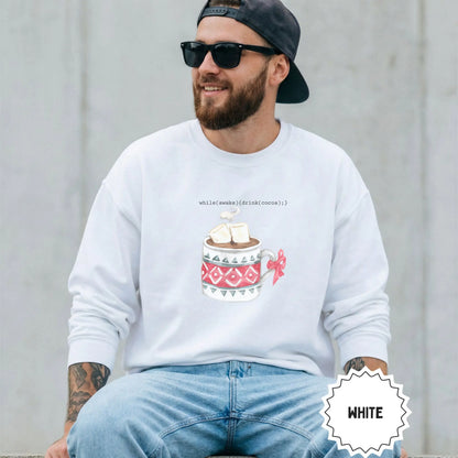 Cozy Winter Cocoa Mug Design White Sweatshirt