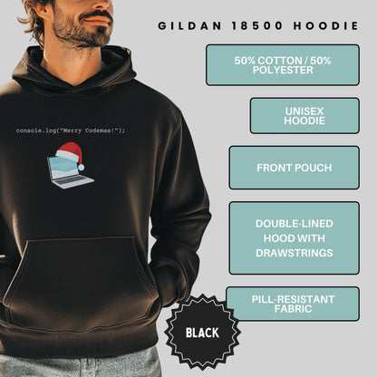 console.log('Merry Codemas!') Black Hoodie