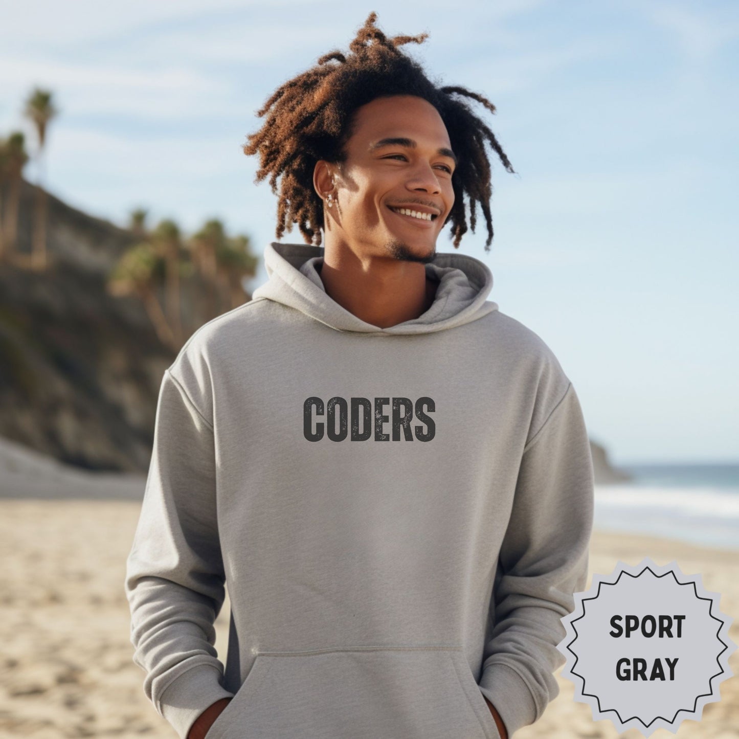 Sport Gray Coders Hoodie for Casual Wear
