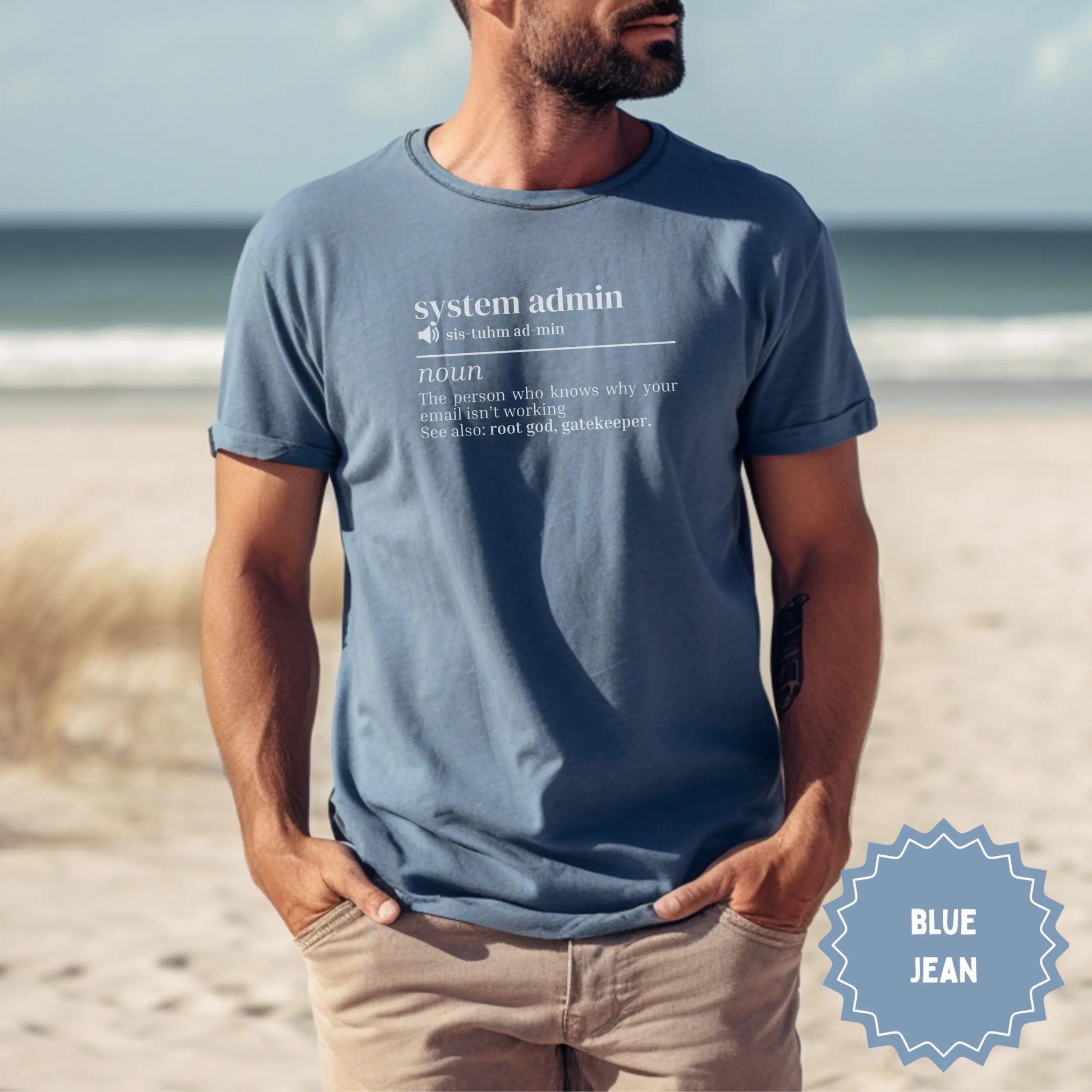 System Admin Definition T-shirt in Blue Jean Color