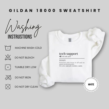 Tech Support Definition Sweatshirt Gildan 18000 White