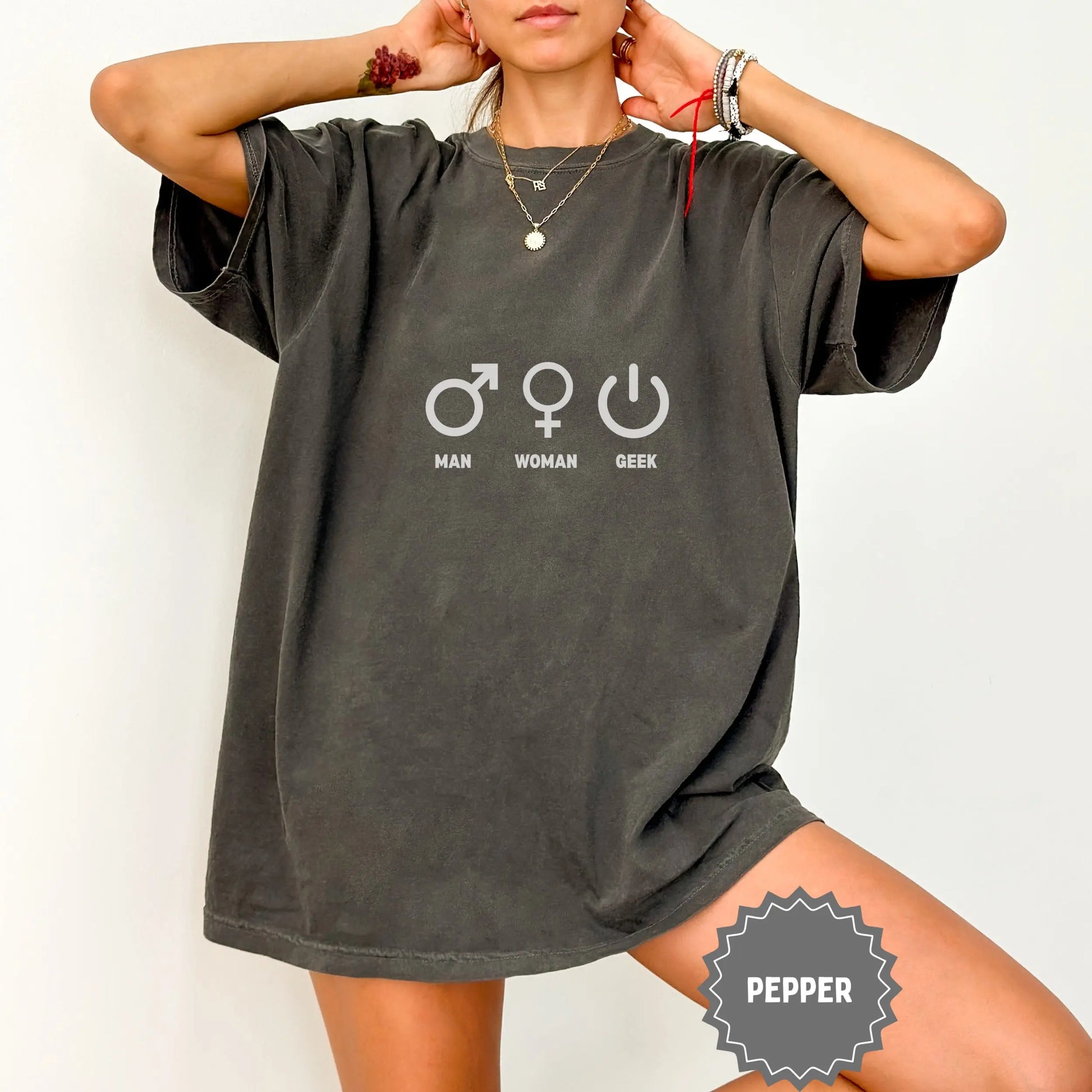 Funny Man Woman Geek Graphic Tee Shirt Casual Wear