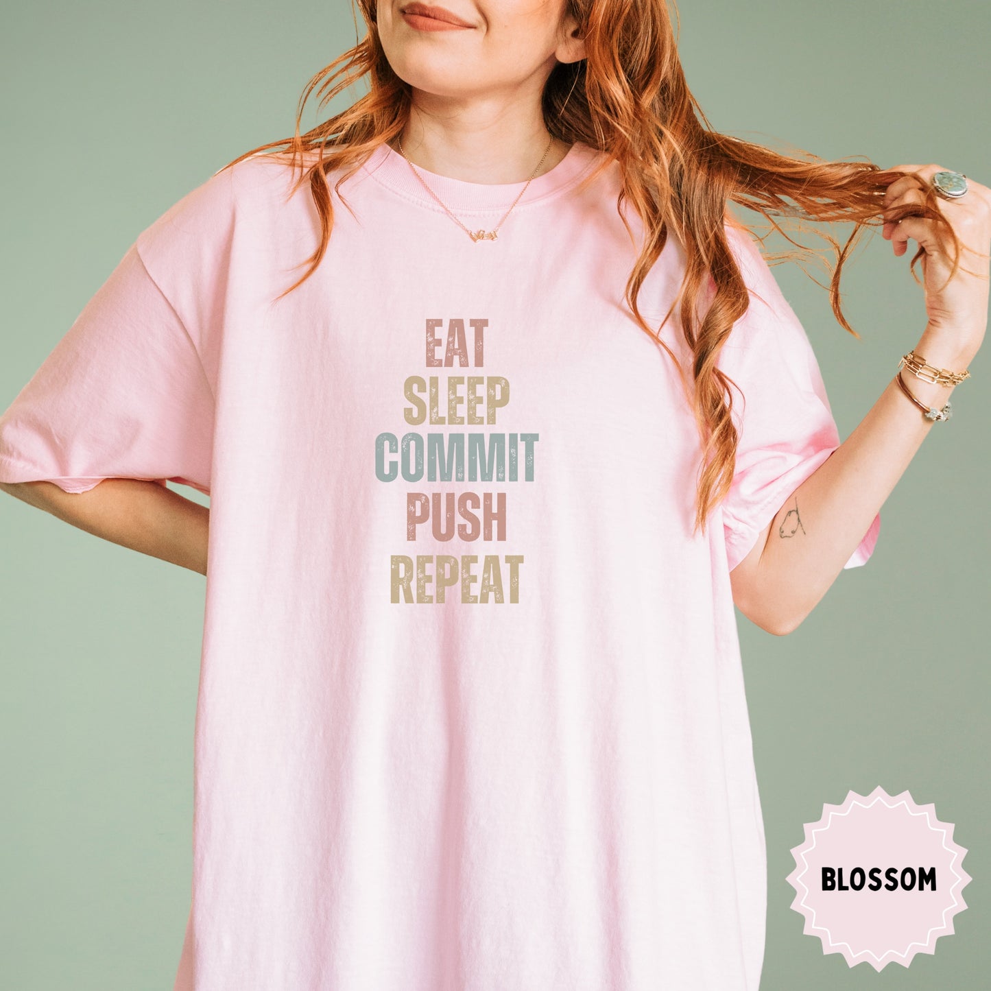 Eat Sleep Commit Push Repeat Inspirational T-shirt