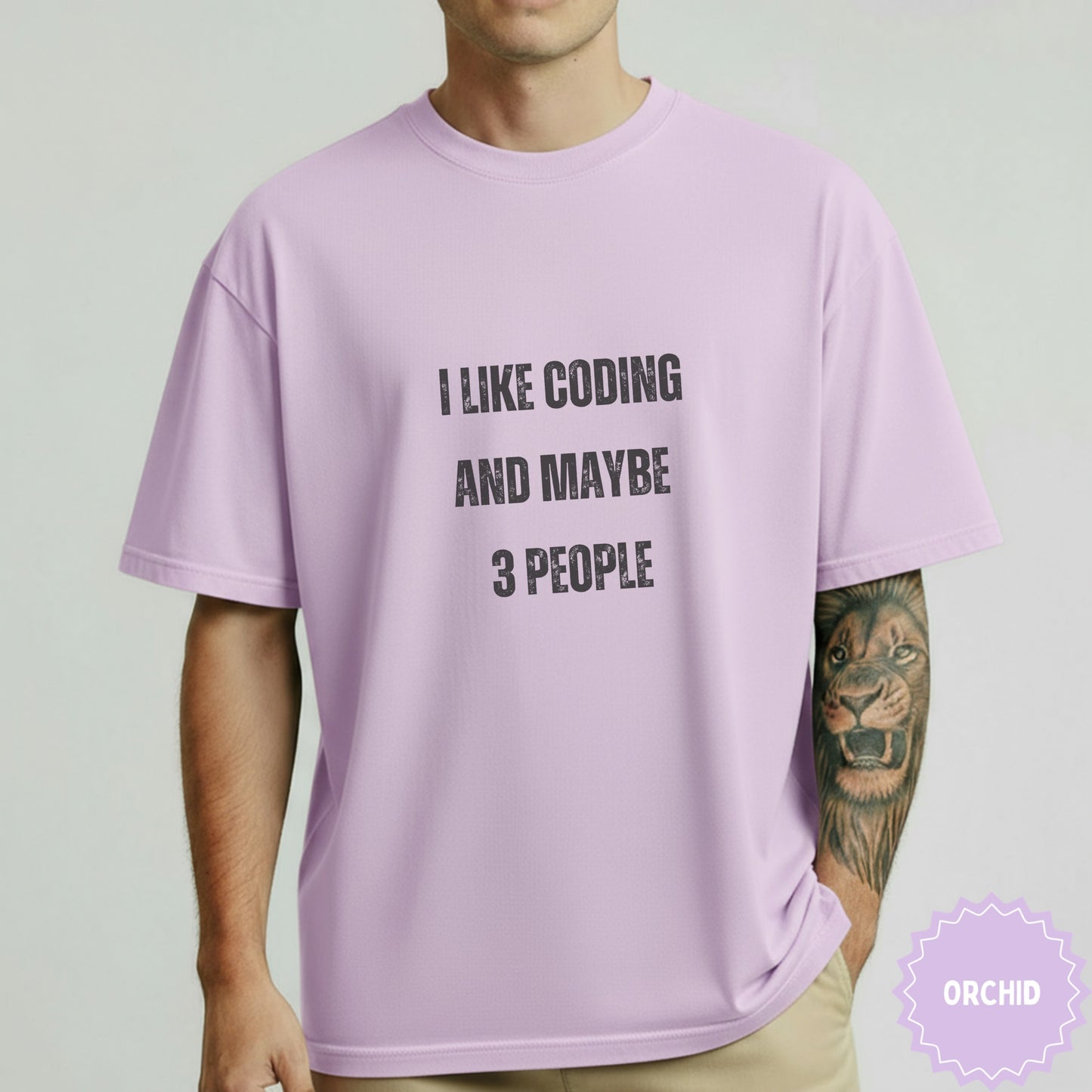 I Like Coding and Maybe 3 People Orchid T-shirt