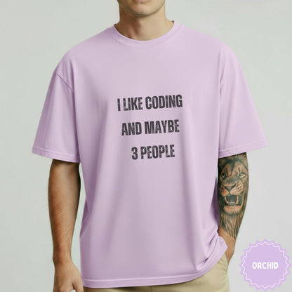 I Like Coding and Maybe 3 People Orchid T-shirt