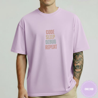 Code Sleep Debug Repeat Graphic Tee Men's Shirt