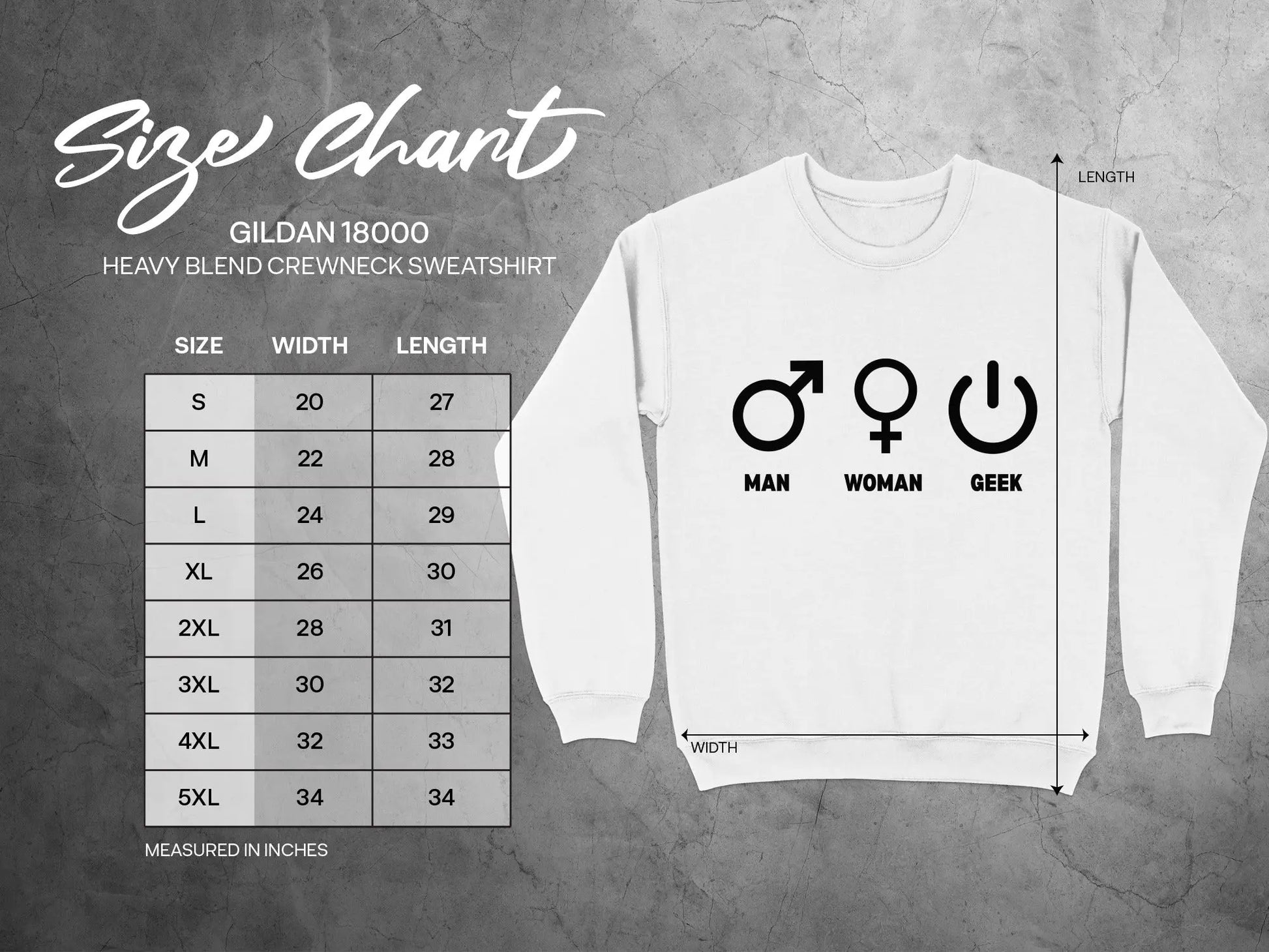 Man Woman Geek Symbols Heavy Blend Crewneck Sweatshirt