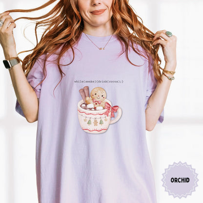 Cozy Hot Cocoa Gingerbread Design Orchid Shirt