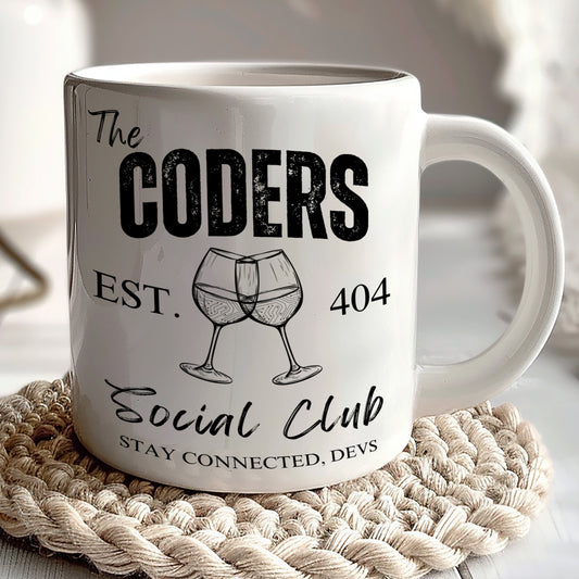 The Coders Social Club Unique Coffee Mug For Developers