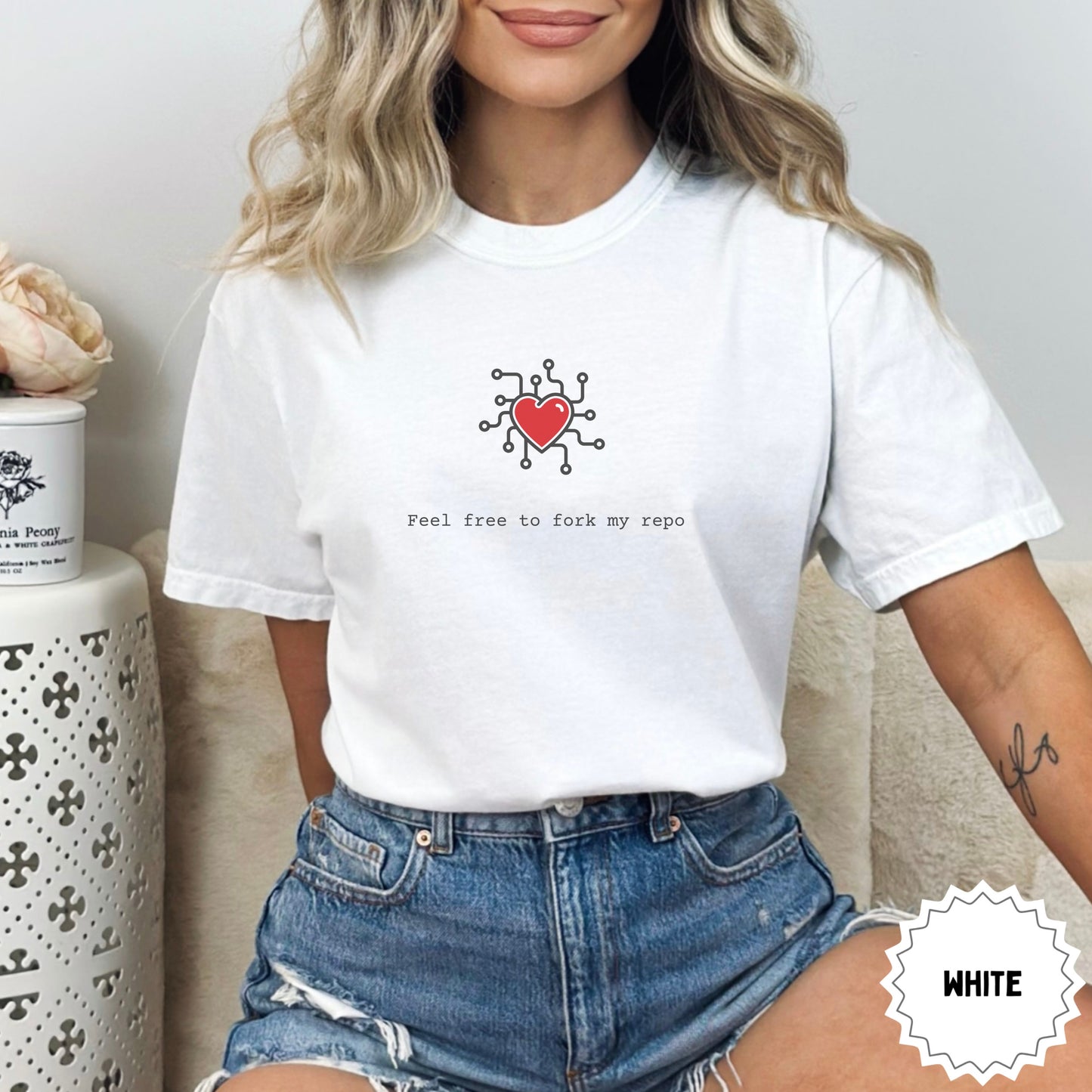 Feel Free to Fork My Repo White T-Shirt