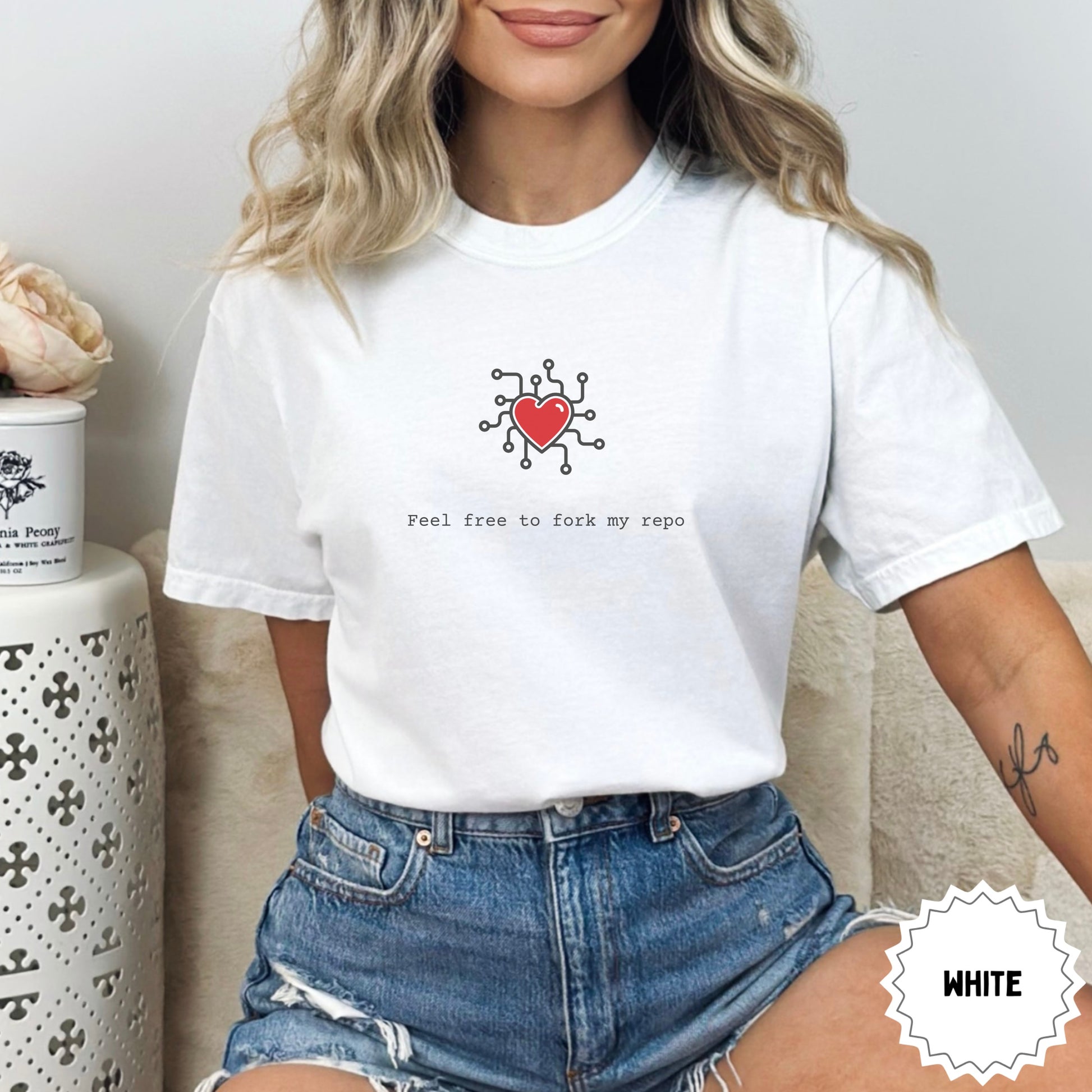 Feel Free to Fork My Repo White T-Shirt