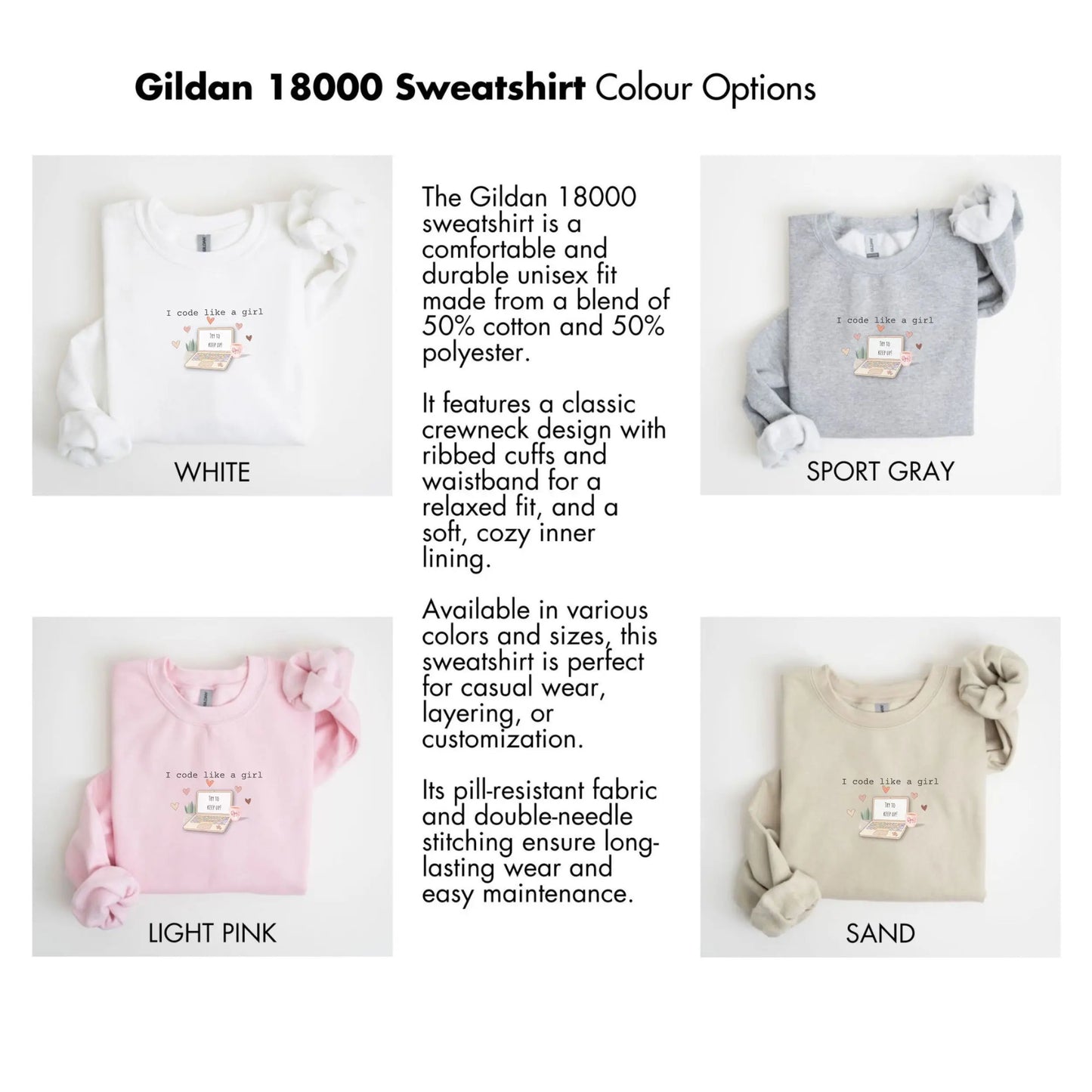 Comfortable Gildan 18000 Sweatshirt with Cozy Inner Lining