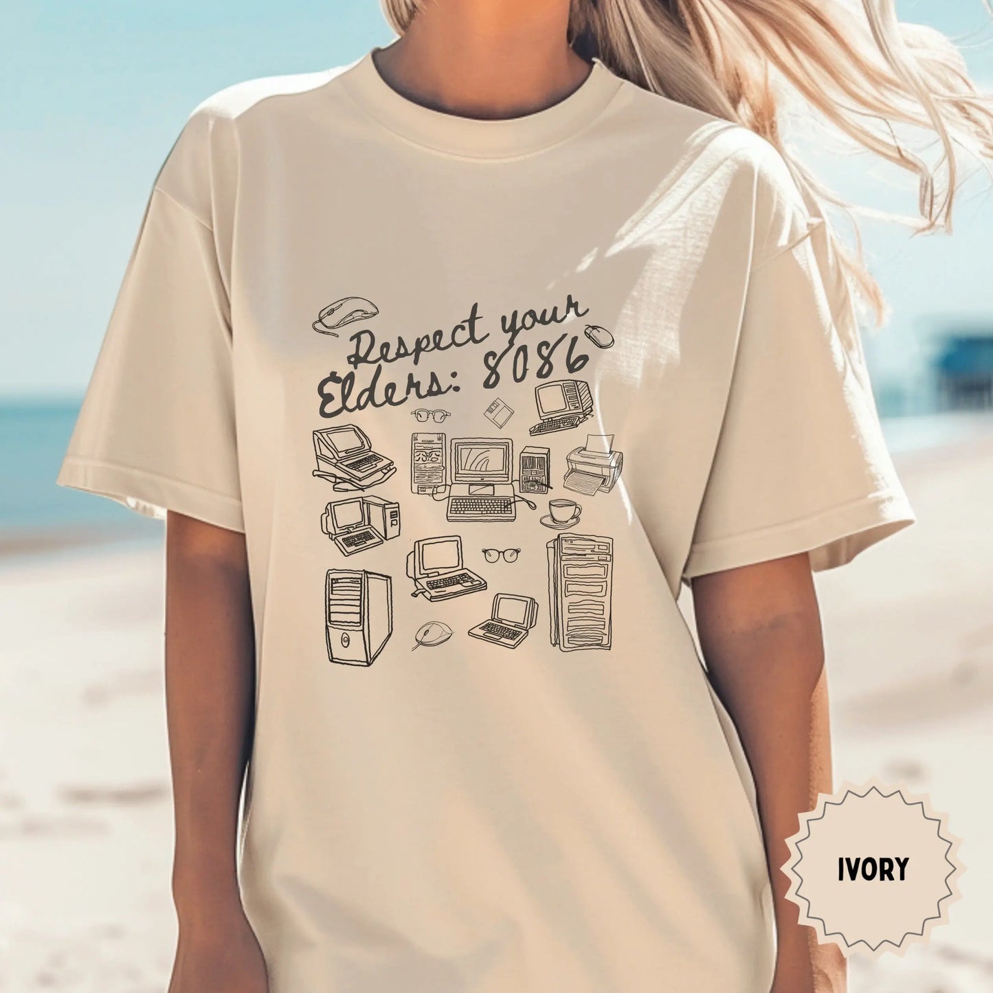 Respect Your Elders 8086 Ivory Graphic T-shirt