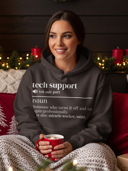 Tech Support Definition Hoodie Miracle Worker Design
