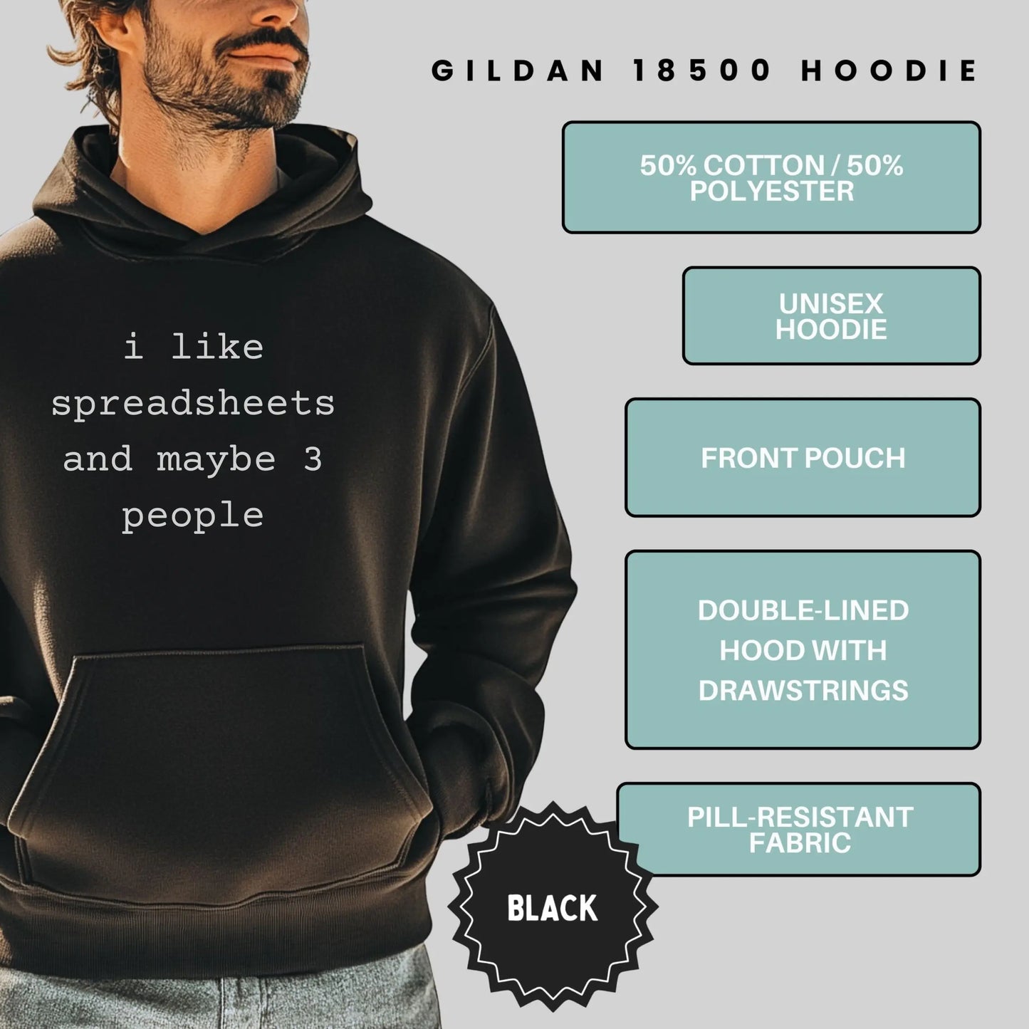 I Like Spreadsheets and Maybe 3 People Hoodie