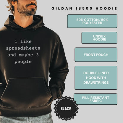I Like Spreadsheets and Maybe 3 People Hoodie