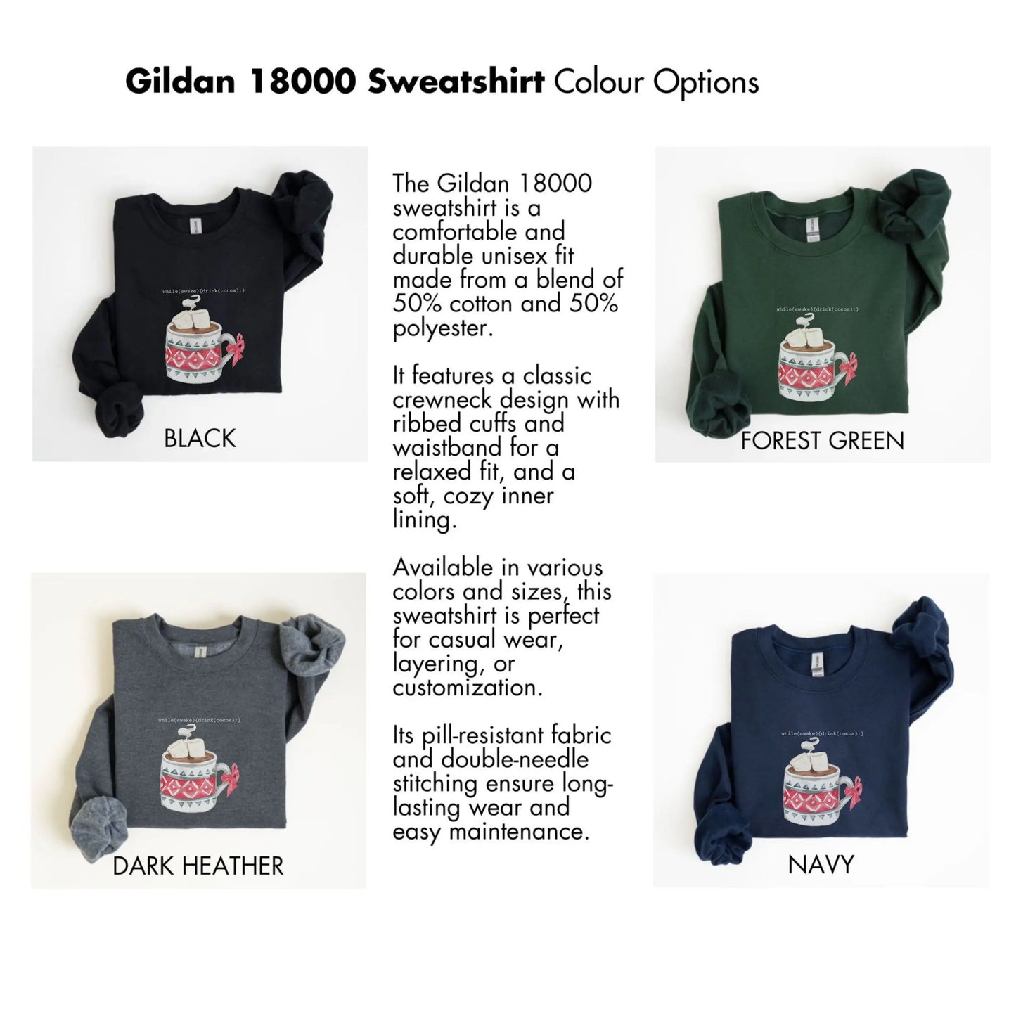 Comfortable Classic Gildan 18000 Sweatshirt Unisex Fit