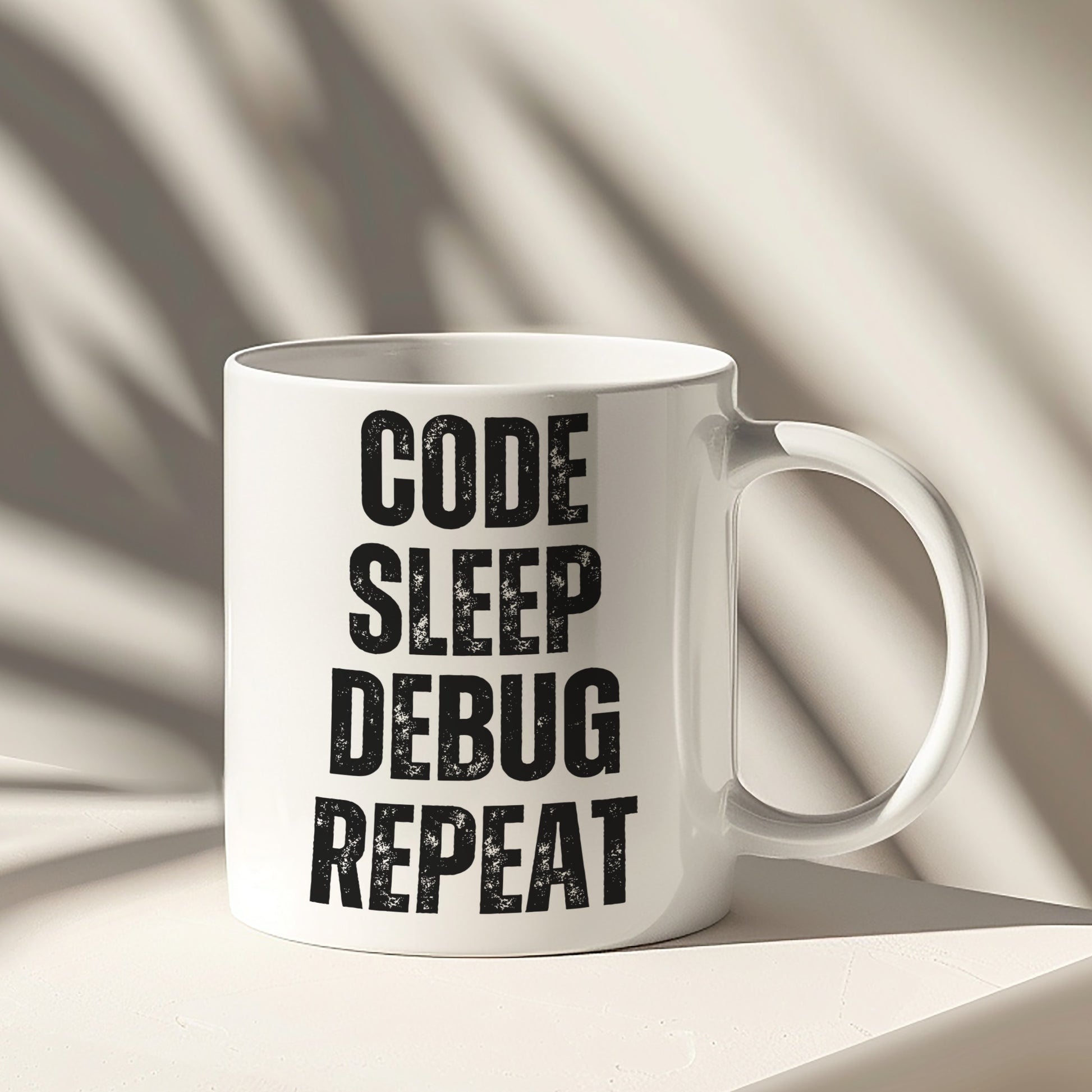 Code Sleep Debug Repeat Motivational Mug for Programmers
