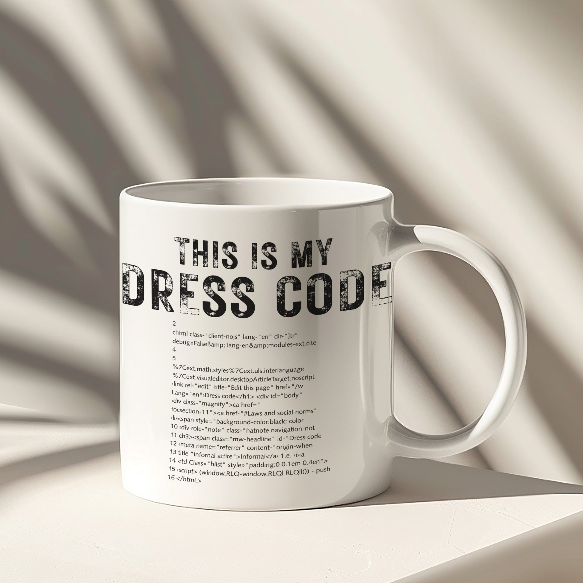 This Is My Dress Code Mug with Code Print Design