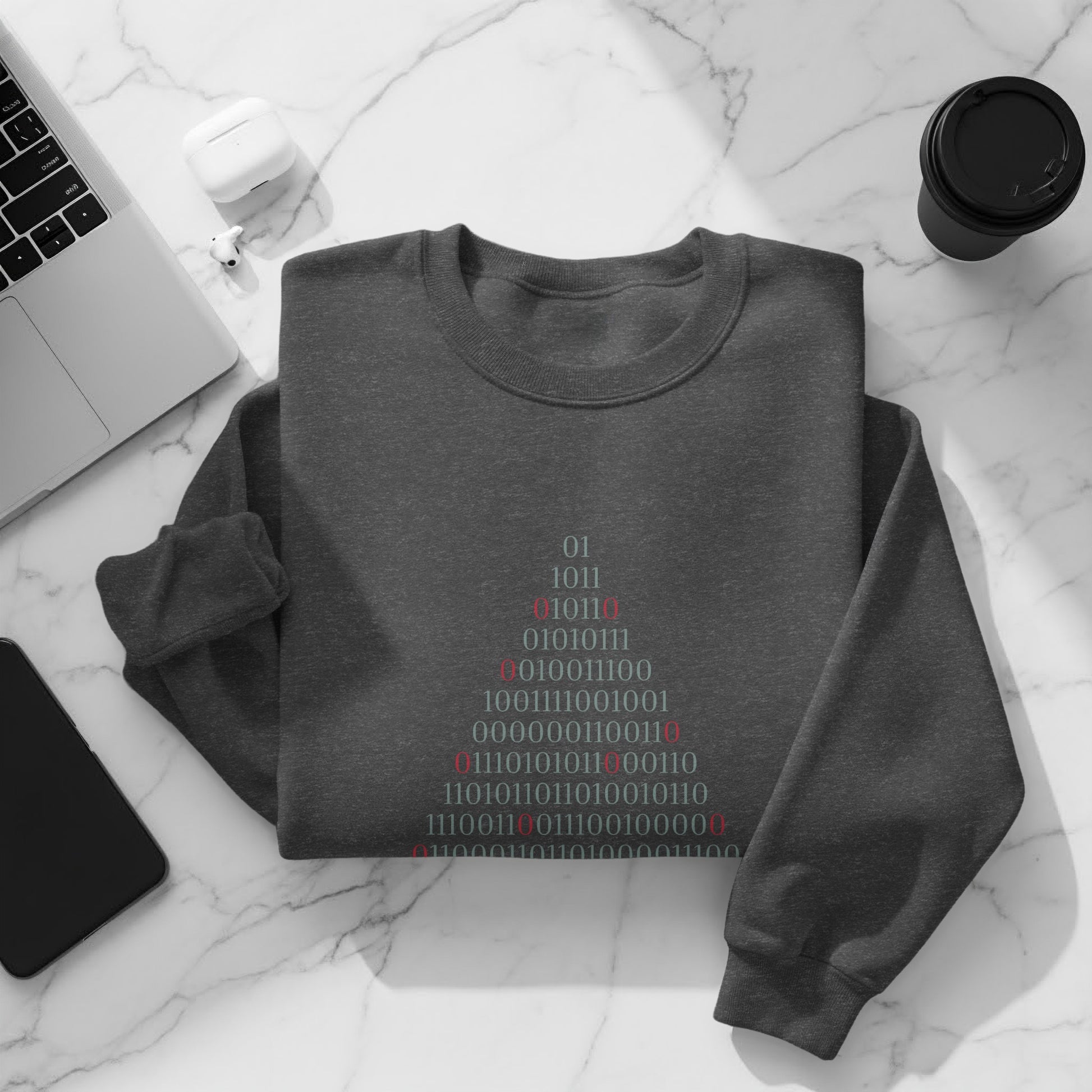 Binary Code Christmas Tree Design Sweater