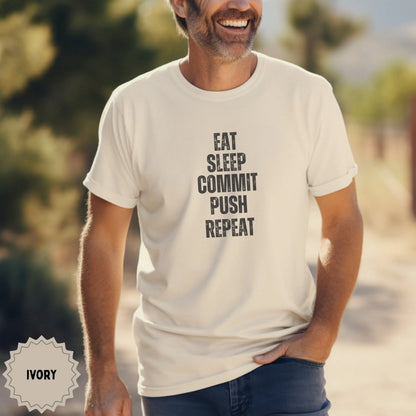 Eat Sleep Commit Push Repeat Ivory Graphic Tee