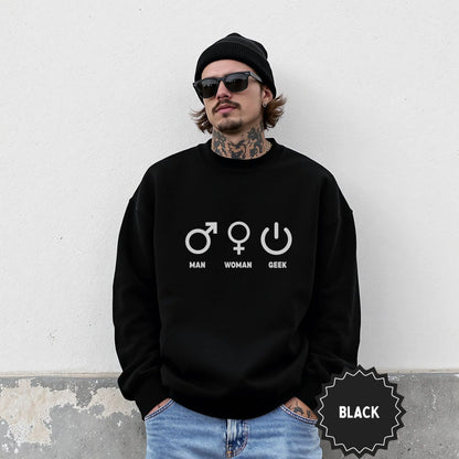 Geek Symbols Man Woman Black Sweatshirt