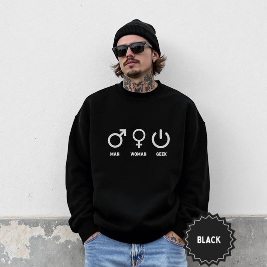 Geek Symbols Man Woman Black Sweatshirt