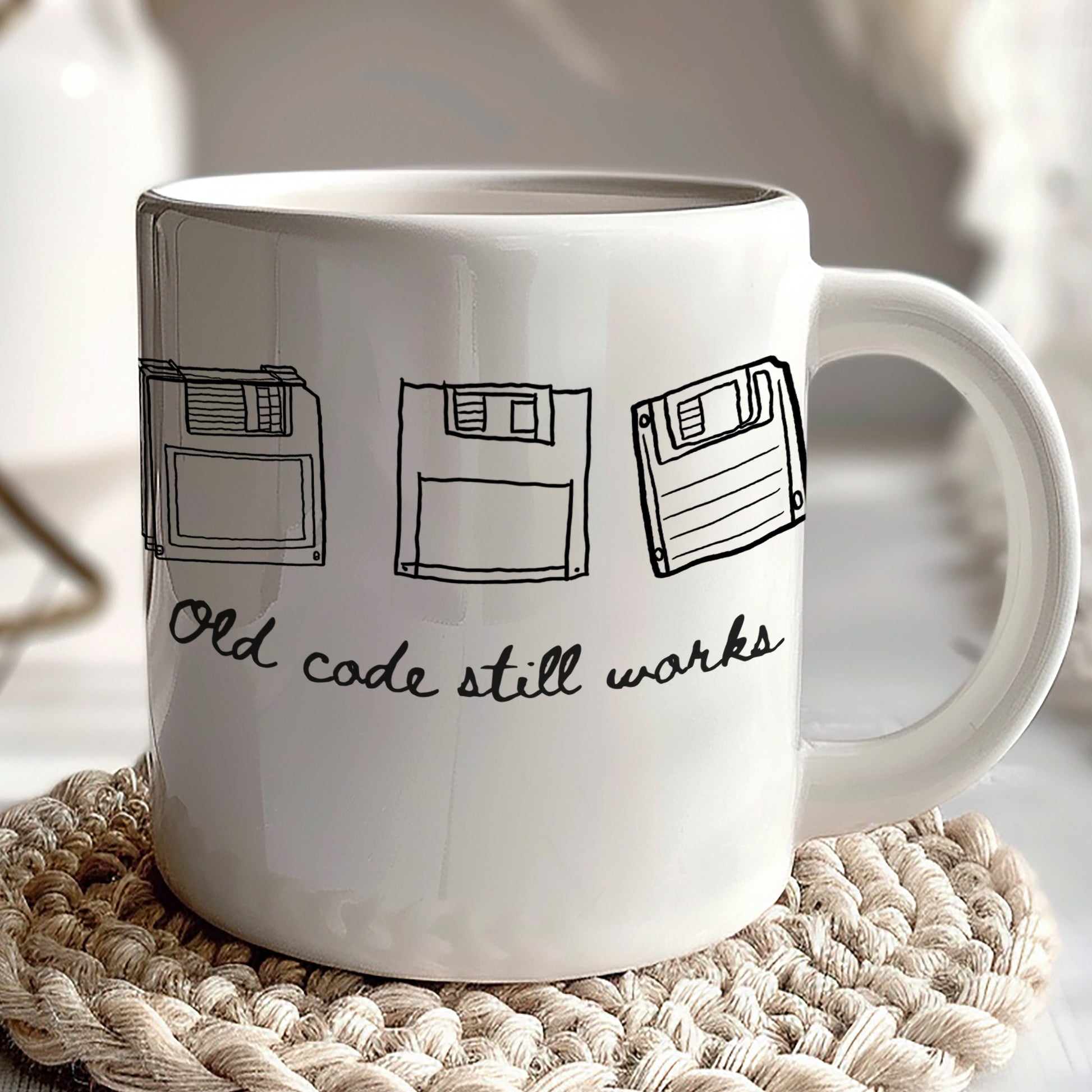 Old Code Still Works Floppy Disk Graphic Mug