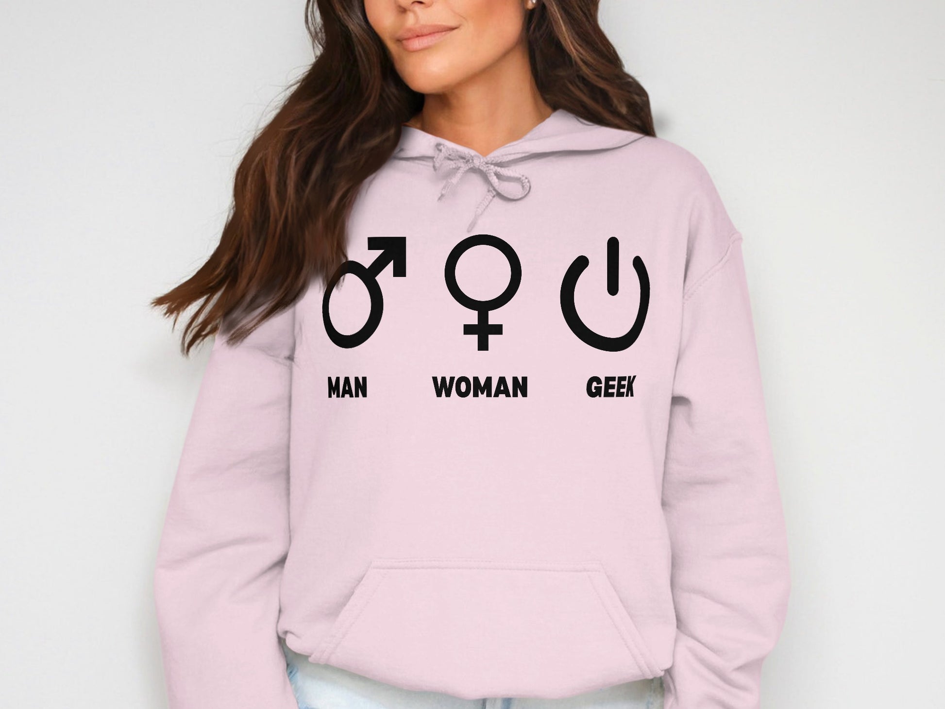 Man Woman Geek Symbols Hoodie for Geeky Apparel