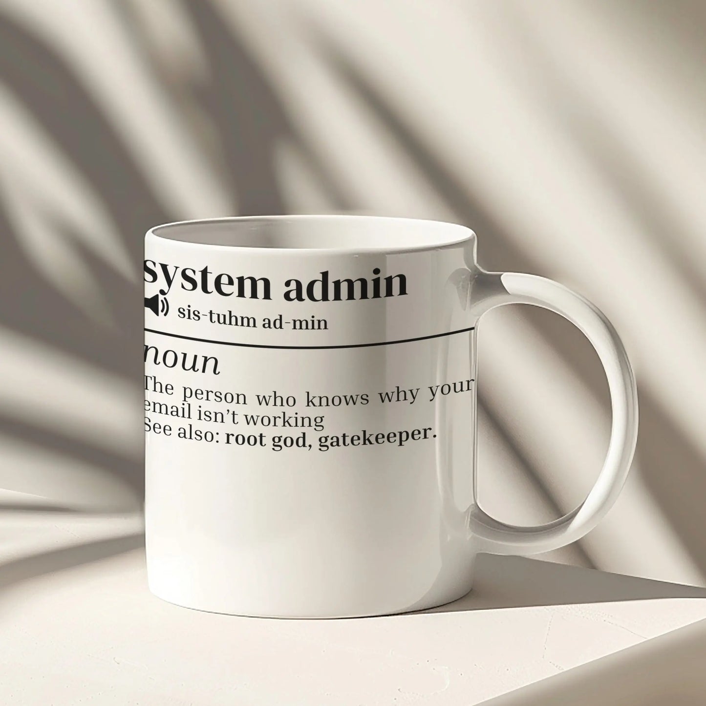 Funny System Admin Definition Coffee Mug for IT Professionals