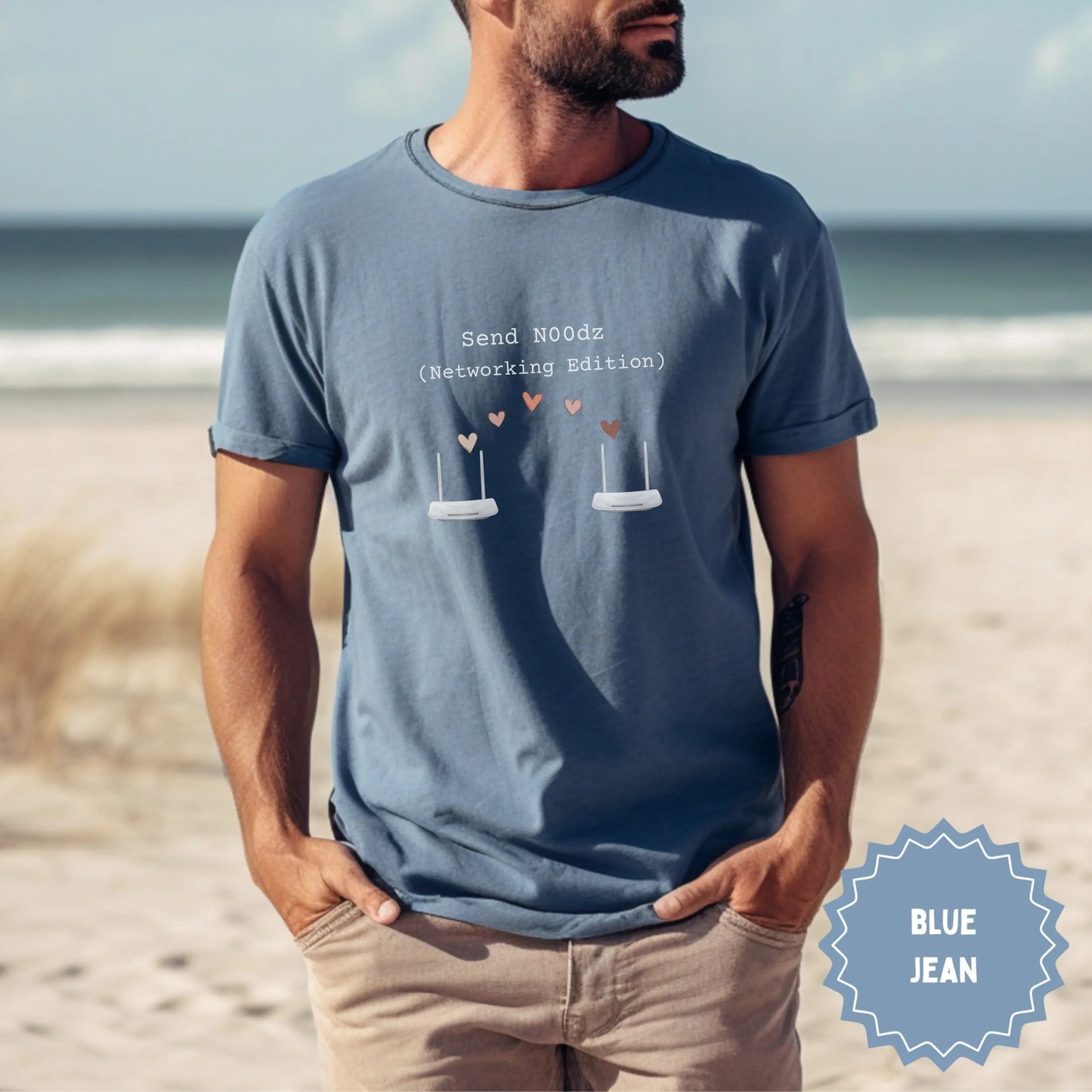 Send N00dz Networking Edition Blue Jean Shirt