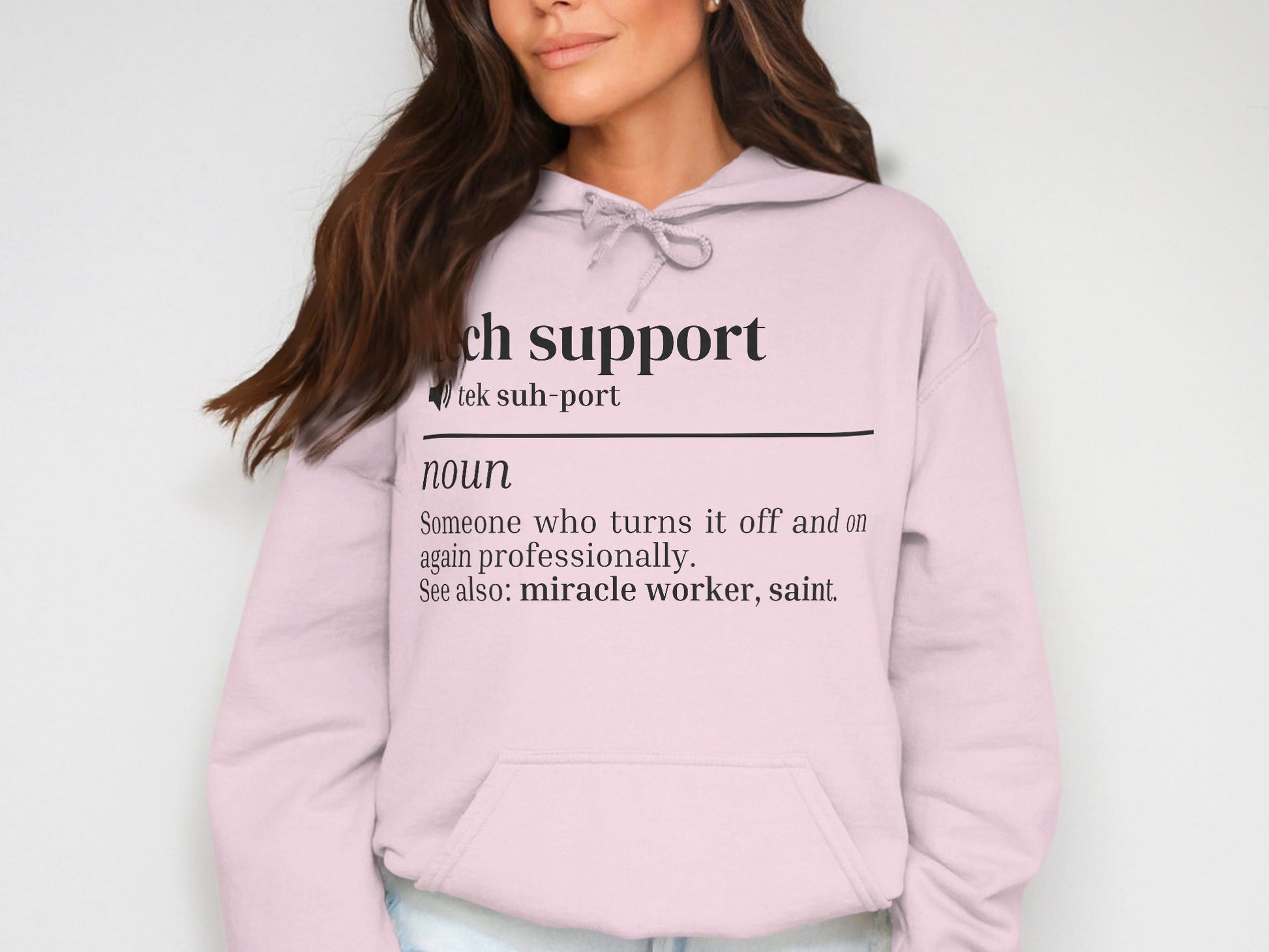 Humorous Tech Support Definition Hoodie Dress Casual Wear