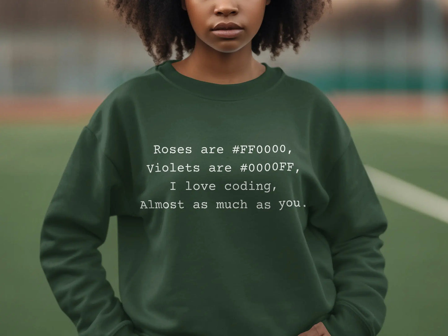 Roses are #FF0000 Violets are #0000FF I Love Coding Product