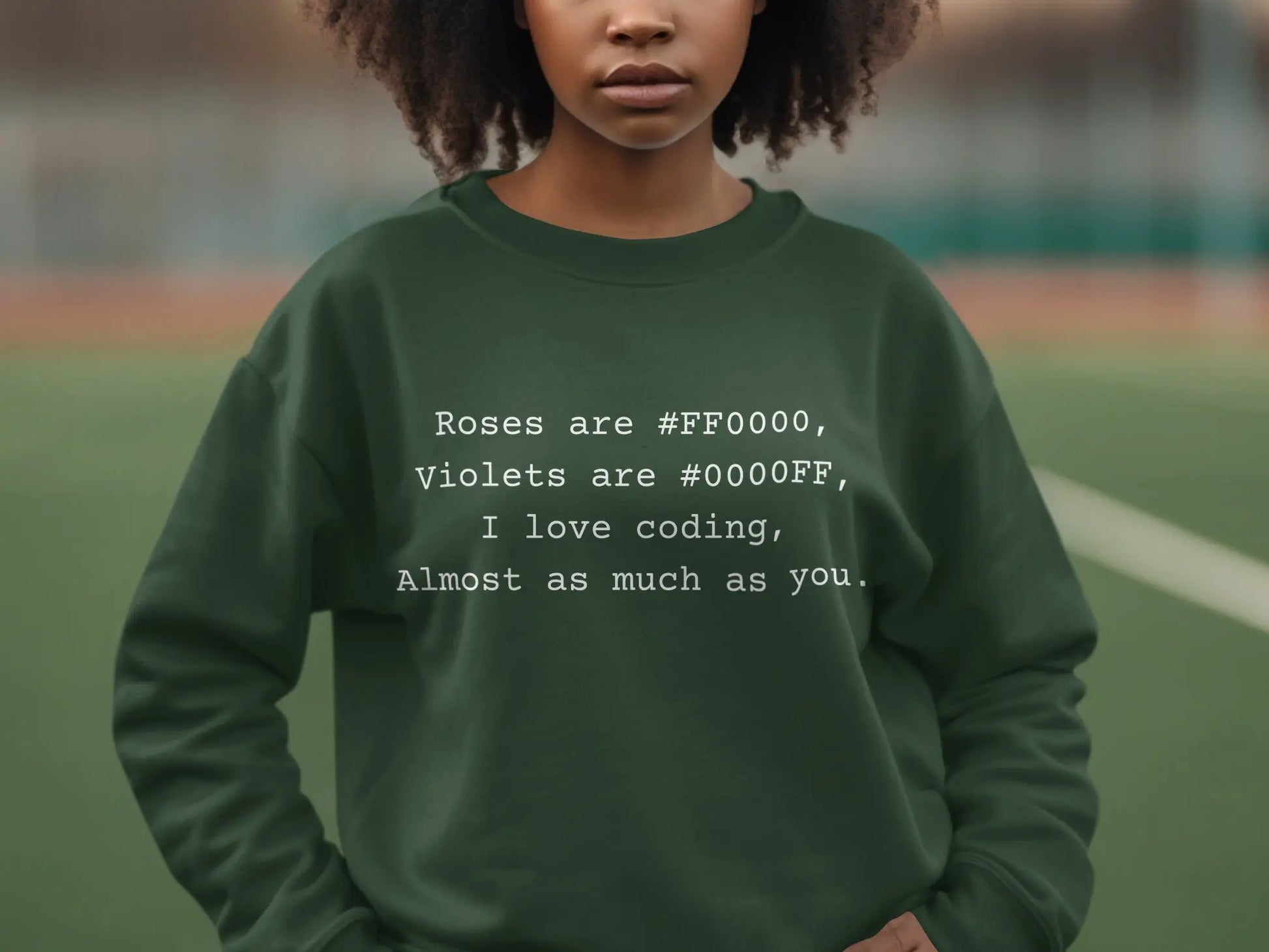 Roses are #FF0000 Violets are #0000FF I Love Coding Product