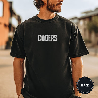 Black T-shirt with Coders Print Unisex Top Fashion Tee