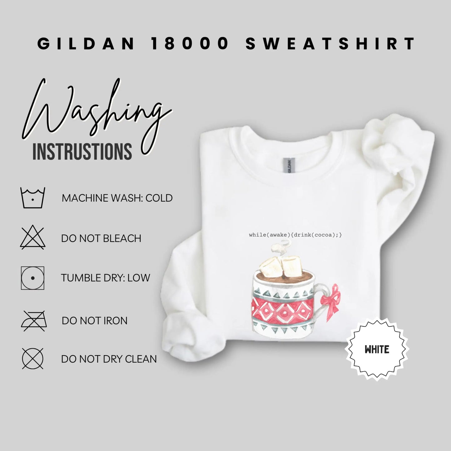 Gildan 18000 Sweatshirt with Cocoa Cup Graphic Design