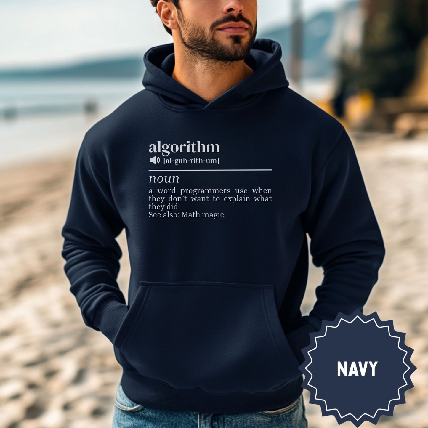 Algorithm Definition Navy Hoodie for Programmers