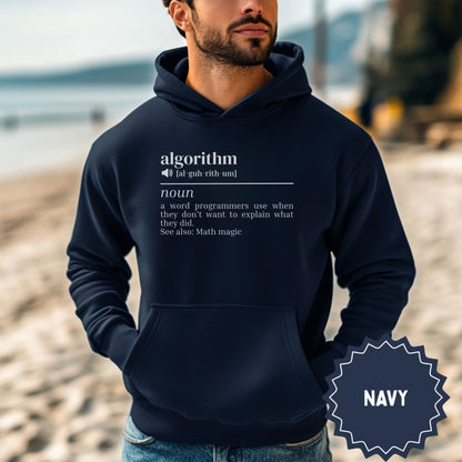Algorithm Definition Navy Hoodie for Programmers
