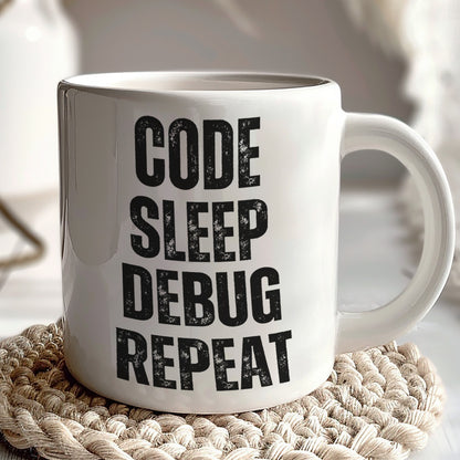 Code Sleep Debug Repeat Mug Inspirational Coding Gift