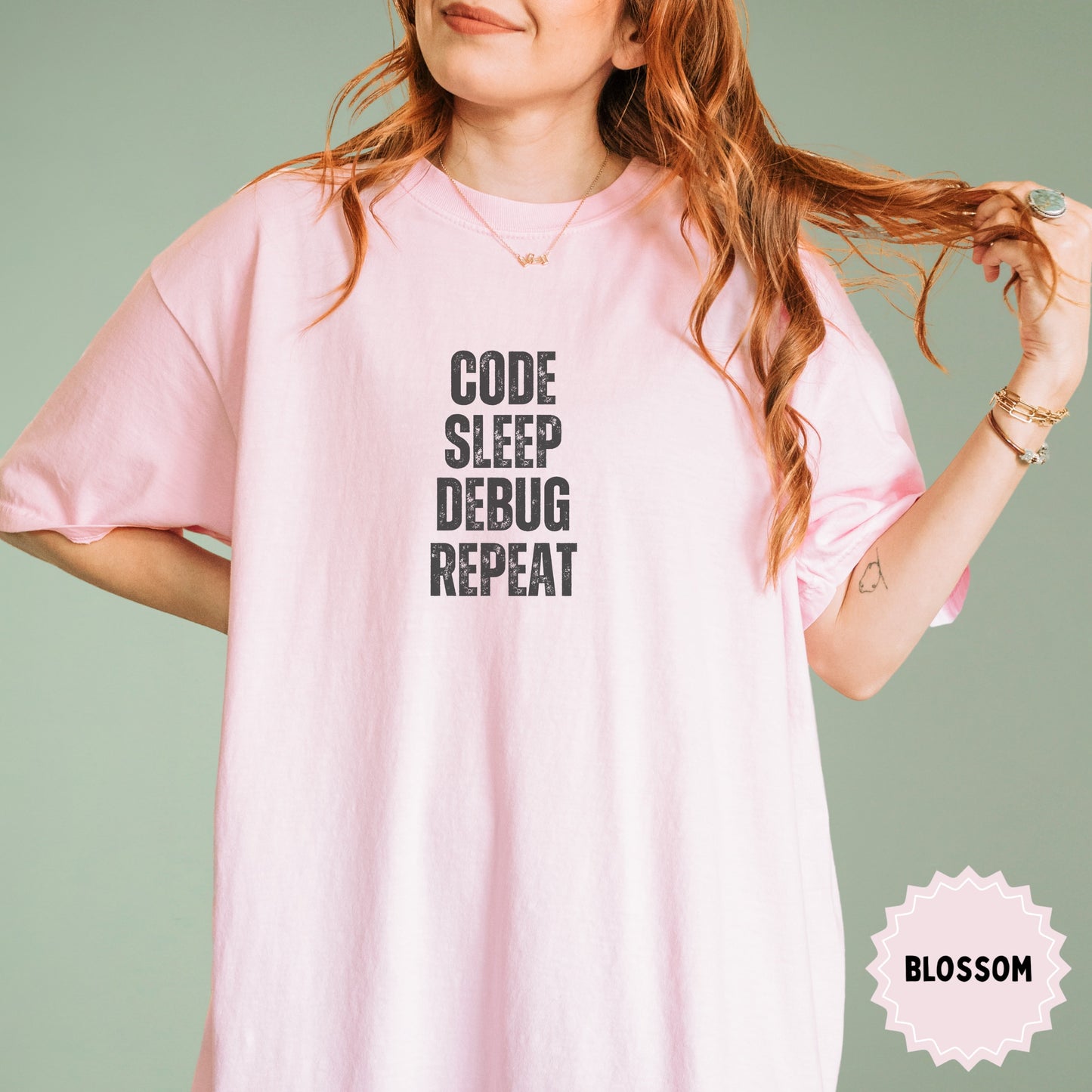 Code Sleep Debug Repeat Stylish Casual Shirt