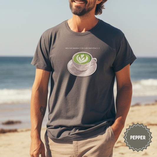 while(awake){drink(matcha);} Graphic Tee