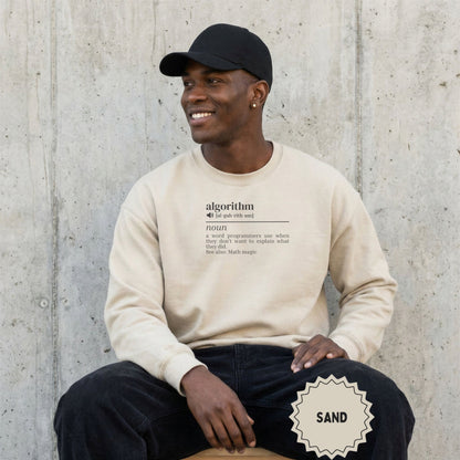 Algorithm Definition Print on Sand Colored Sweatshirt