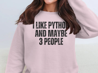 I Like Python And Maybe 3 People Sweatshirt