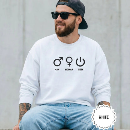 Man Woman Geek Symbols Graphic Sweatshirt