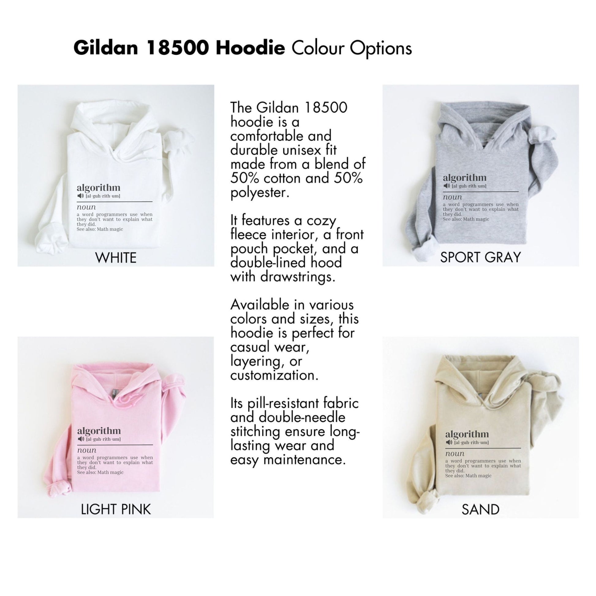 Gildan 18500 Hoodie Colour Options available product
