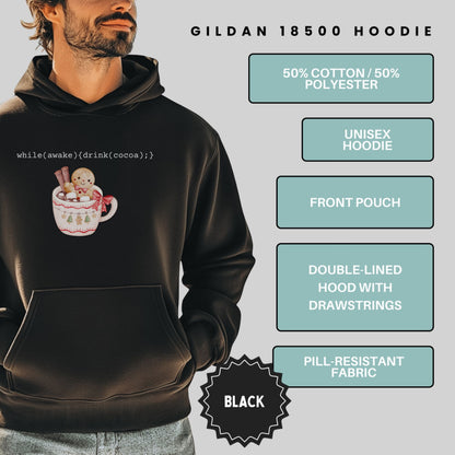 while(awake){drink(cocoa);} Gildan 18500 Unisex Hoodie