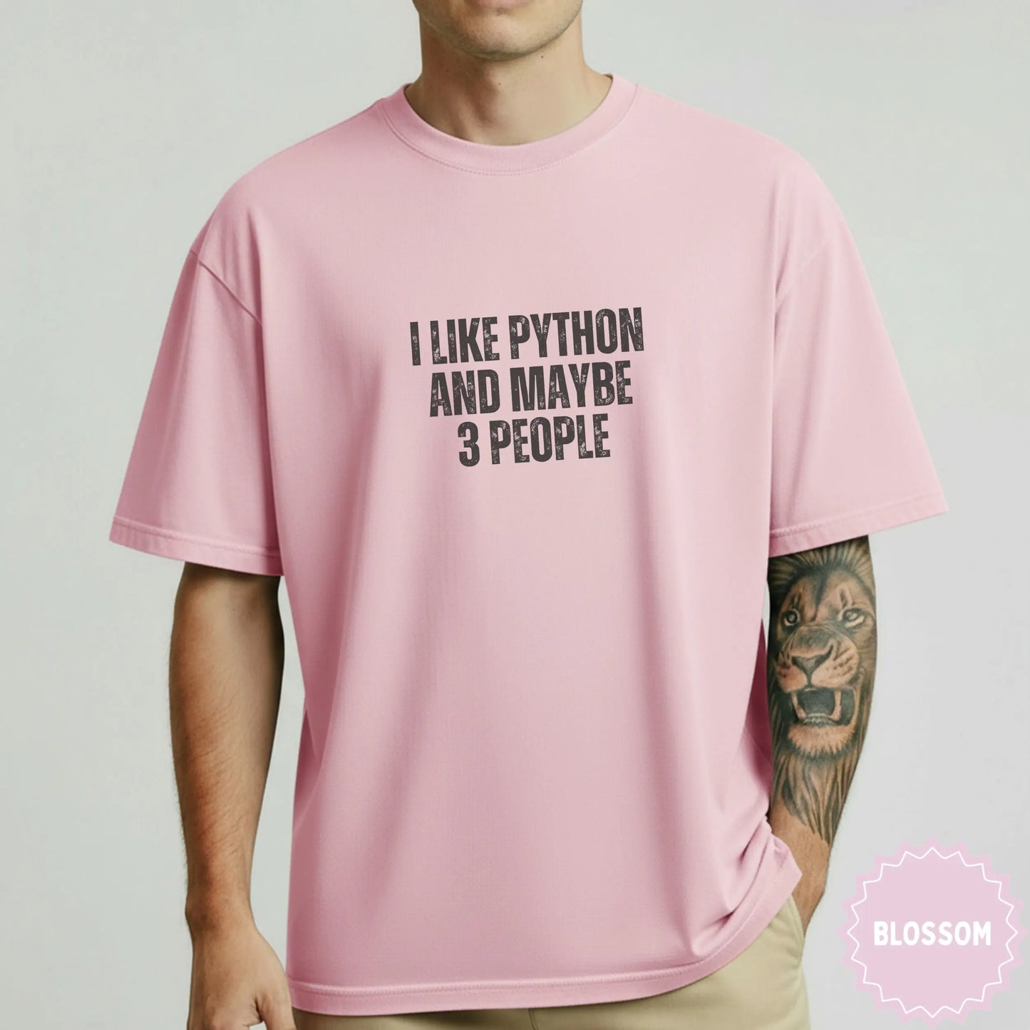 I Like Python and Maybe 3 People T-shirt Blossom