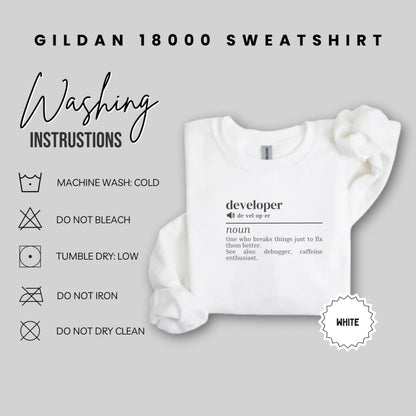 Funny Developer Definition Gildan 18000 Sweatshirt